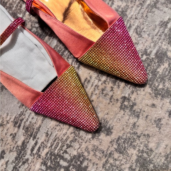 Sebastian Milano pink satin and sequins slides. Size 6 1/2. - Picture 3 of 5